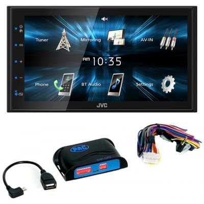 JVC KW-M150BT Digital Media Receiver Featuring 6.8" WVGA Capacitive Monitor with PAC SWI-CP5 Steering Wheel Interface