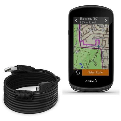 BoxWave Cable Compatible with Garmin Edge 1030 Plus - DirectSync (15 ft) Cable, Extra Long Charge and Sync Cable - Black