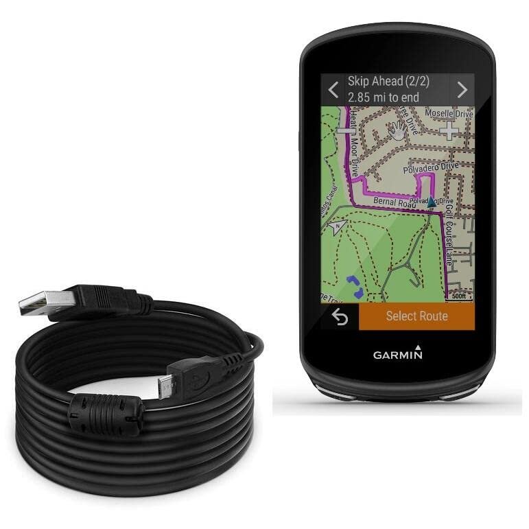 BoxWave Cable Compatible with Garmin Edge 1030 Plus - DirectSync (15 ft) Cable, Extra Long Charge and Sync Cable - Black
