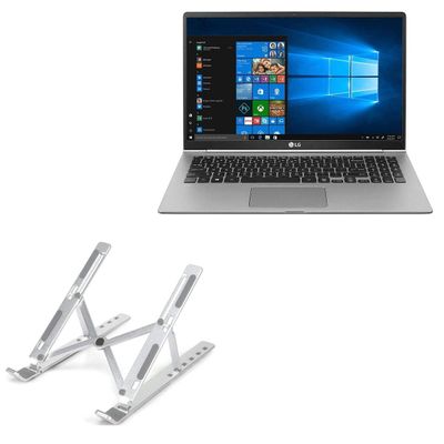 BoxWave Stand and Mount Compatible with LG Gram 15 (15Z995) - Compact QuickSwitch Stand, Portable Multi Angle Viewing Foldable Riser - Metallic Silver