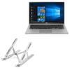 BoxWave Stand and Mount Compatible with LG Gram 15 (15Z995) - Compact QuickSwitch Stand, Portable Multi Angle Viewing Foldable Riser - Metallic Silver view 1