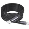 BoxWave Cable Compatible with Elgato Wave:3 - DirectSync PD Cable (10ft) - USB-C to USB-C (100W), Long Type C Braided Nylon Alloy Fast Charge - Jet Black view 2