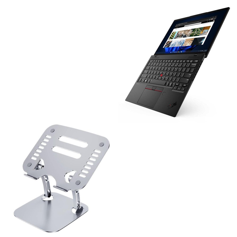 BoxWave Stand and Mount Compatible with Lenovo ThinkPad X1 Nano (21E8) - Executive VersaView Laptop Stand, Ergonomic Adjustable Viewing Angle Metallic Riser - Metallic Silver