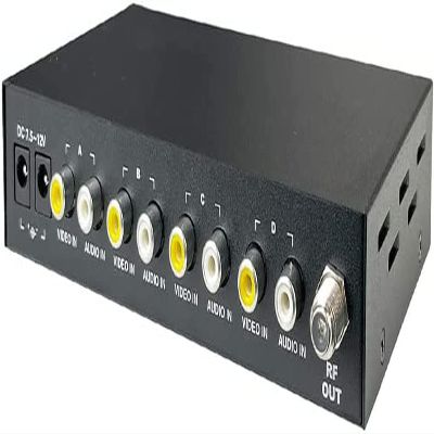 AllAboutAdapters 4-Input Composite RCA Video Audio to Coax Modulator