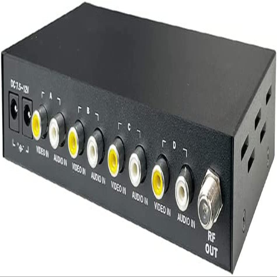 AllAboutAdapters 4-Input Composite RCA Video Audio to Coax Modulator