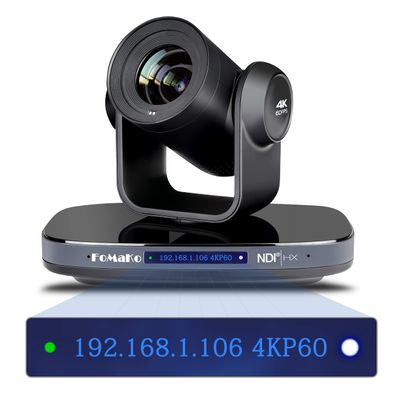 FoMaKo 60FPS 4K NDI PTZ Camera, 20X Optical Zoom, Supports NDI 4K 60fps, 4KP60 AI Auto-Tracking, 1/1.8 UHD CMOS 8.42MP, USB 3.0 3G-SDI HDMI, for Church, Worship, Education, Events, (K820N Black)