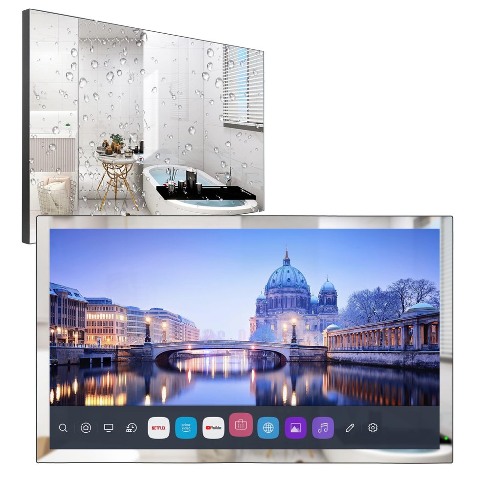 elecsung 32 inch 4K UHD Smart LED Mirror TV (ATSC) Tuner, IP65 Waterproof, Dolby Atmos,Watch Netflix, PrimeVideo, Built-in Alexa, Wi-fi, 320A023, 2024 Model