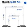 Hecis Heavy Duty Backdrop Stand, 10x10ft Pipe and Drape Stand Kit, Adjustable Arch Backdrop Stand, Back Drop Stand for Party Event, Trade Shows & Wedding Decor view 2