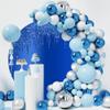 OERJU 6.5x6.5ft Royal Blue Glitter Round Backdrop Luxurious Blue Sequins Deluxe Drippy Photography Background Circle Backdrop Cover for Birthday Baby Shower Party Decoration Photo Booth Props view 2