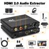 Tendak HDMI Audio Extractor, 4K HDMI to Optical SPDIF + 3.5mm Stereo + RCA L/R Audio Adapter Converter with Volume Control Support 4K@60Hz HDCP 2.2 HDR 3D YUV 4:4:4 view 3
