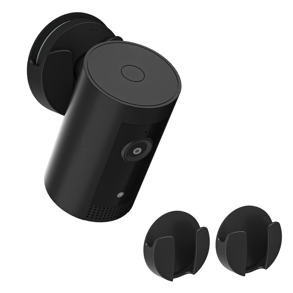 2 Pack Wall Mount for Ring Indoor Cam 2nd Gen and 1st Gen, Adhesive Camera Mount No Drill (Black)
