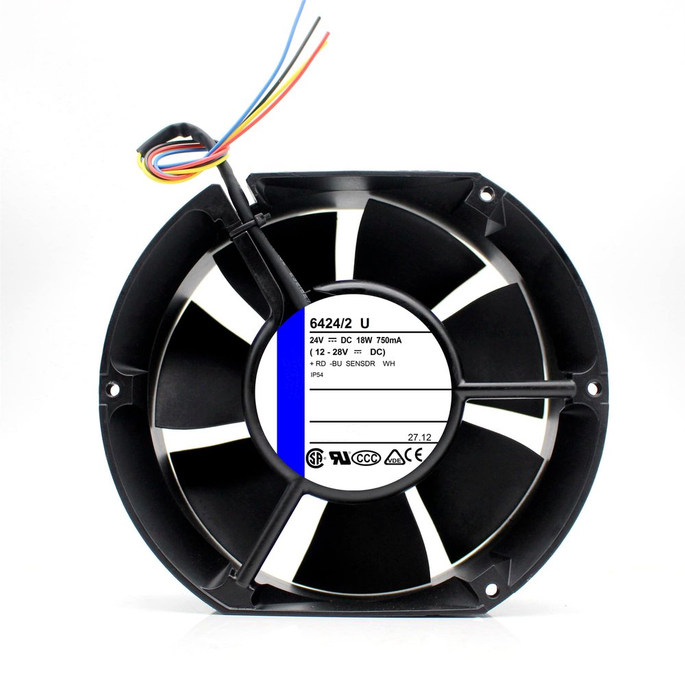 6424/2U DC24V 750mA 18W 17251 17cm 4-Wire Cooling Fan