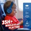PowerLocus PLED Kids Bluetooth Headphones, Kids Wireless Headphones with LED Lights, 74/85/94dB Safe Volume, Micro SD, AUX Cable, Hi-Fi Stereo, Built-in Mic Over Ear Kid Headphone for Travel/Tablet/PC view 3