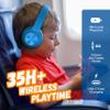 PowerLocus PLED Kids Bluetooth Headphones, Kids Wireless Headphones with LED Lights, 74/85/94dB Safe Volume, Micro SD, AUX Cable, Hi-Fi Stereo, Built-in Mic Over Ear Kid Headphone for Travel/Tablet/PC view 3