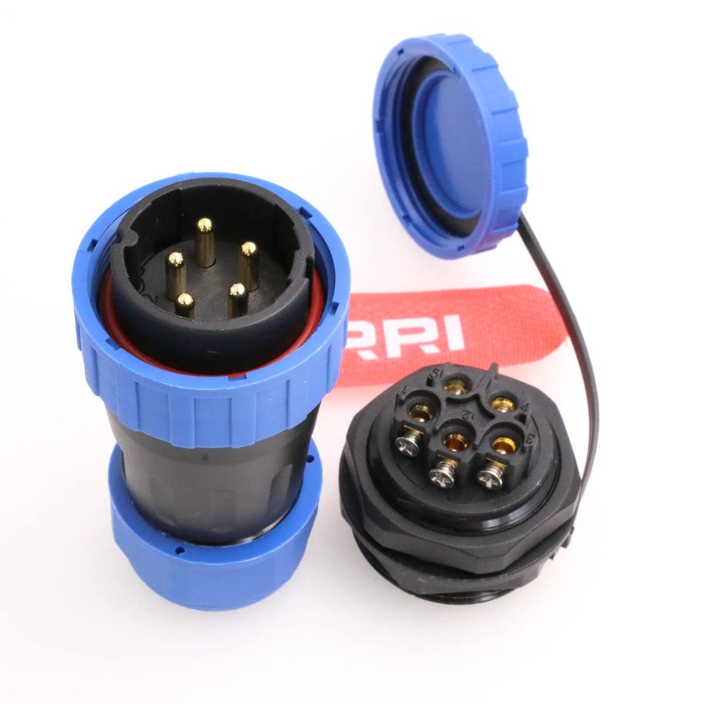 DRRI TY28 5Pin Male Plug Female Socket 380V 25A High Voltage Solder-Free Waterproof Screw Crimp Rear Nut Panel Mount Connector