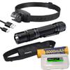 Fenix PD36R Pro 2800 Lumen Rechargeable LED Tactical Flashlight, ALD-05 Helmet Mount with EdisonBright Charging Cable Carry case Bundle view 1