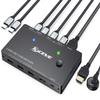 USB C KVM Switch 4K@60Hz,MLEEDA USB C Switch 2 Computers Share 1 Monitor and 4 USB Devices,Compatible with Thunderbolt 3,with 100 W Power Delivery Option,Wired Remote and 3 Cables Included view 1