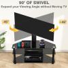TAVR Furniture Swivel Floor TV Stand with Table for 32-70 Inch TVs, Universal Height Adjustable TV Floor Stand with Large Storage Shelves, Strong Corner TV Stand Mount Holds up to 88lbs, Black view 4