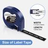 5 X White on Black Tape Replacement for Dymo Label Maker Refills Plastic 12mm X 3m Compatible with Dymo Letratag Refills for Letra tag LT100H LT100T QX50 Label Maker Tape view 3
