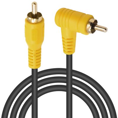 Duttek 5ft/1.5M Right Angle RCA Cable, 90 Degree Male to Male Stereo with 4K Gold-Plated Port for Amplifiers, Home Theater, HDTV, Home Stereo and DVD