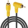 Duttek 5ft/1.5M Right Angle RCA Cable, 90 Degree Male to Male Stereo with 4K Gold-Plated Port for Amplifiers, Home Theater, HDTV, Home Stereo and DVD view 1
