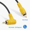 Duttek 5ft/1.5M Right Angle RCA Cable, 90 Degree Male to Male Stereo with 4K Gold-Plated Port for Amplifiers, Home Theater, HDTV, Home Stereo and DVD view 2