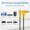 Duttek 5ft/1.5M Right Angle RCA Cable, 90 Degree Male to Male Stereo with 4K Gold-Plated Port for Amplifiers, Home Theater, HDTV, Home Stereo and DVD view 3