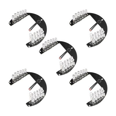 Jutagoss 5Pcs 22 LED IR Illuminator for Security Camera 90 Degrees IR Led Round Plate IR Infrared Light Illuminator Board Bulb for CCTV Security Camera