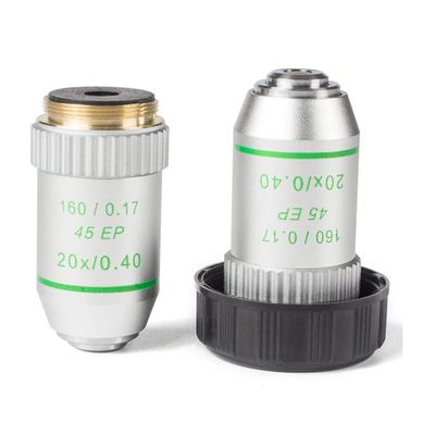Microscope Kit Semi Plan Achromatic Objective Lens 4X 10X 40X 100X 160/0.17 for Biological Microscope Microscope Lens Adapters (Warna : 20X)