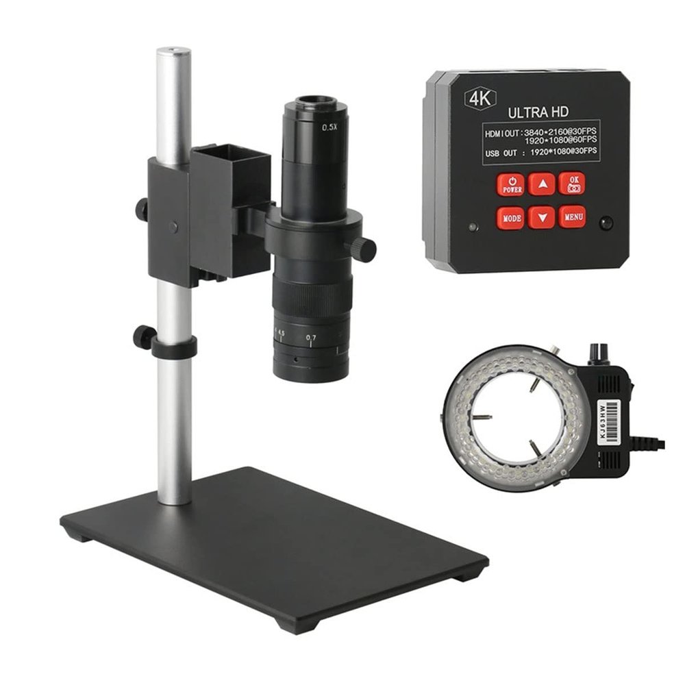 Microscope Kit 38MP 4K Digital Microscope Camera, Continus Zoom 100X 130X 180X 300X 500X C Mount Lens Microscope Lens Adapters (Color : J)