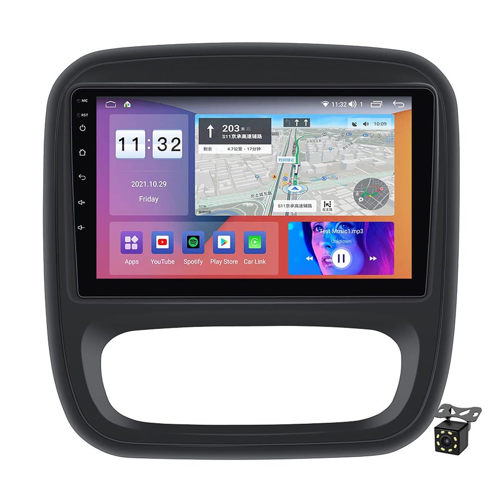 Charmstep Android 11 for Renault Trafic 3 for Opel Vivaro B 2014-2018 Car Radio Stereo Multimedia Player 9 Inch Support Carplay GPS Navigation Bluetooth FM AM WiFi 4G+Backup Camera,M200s/2+32g