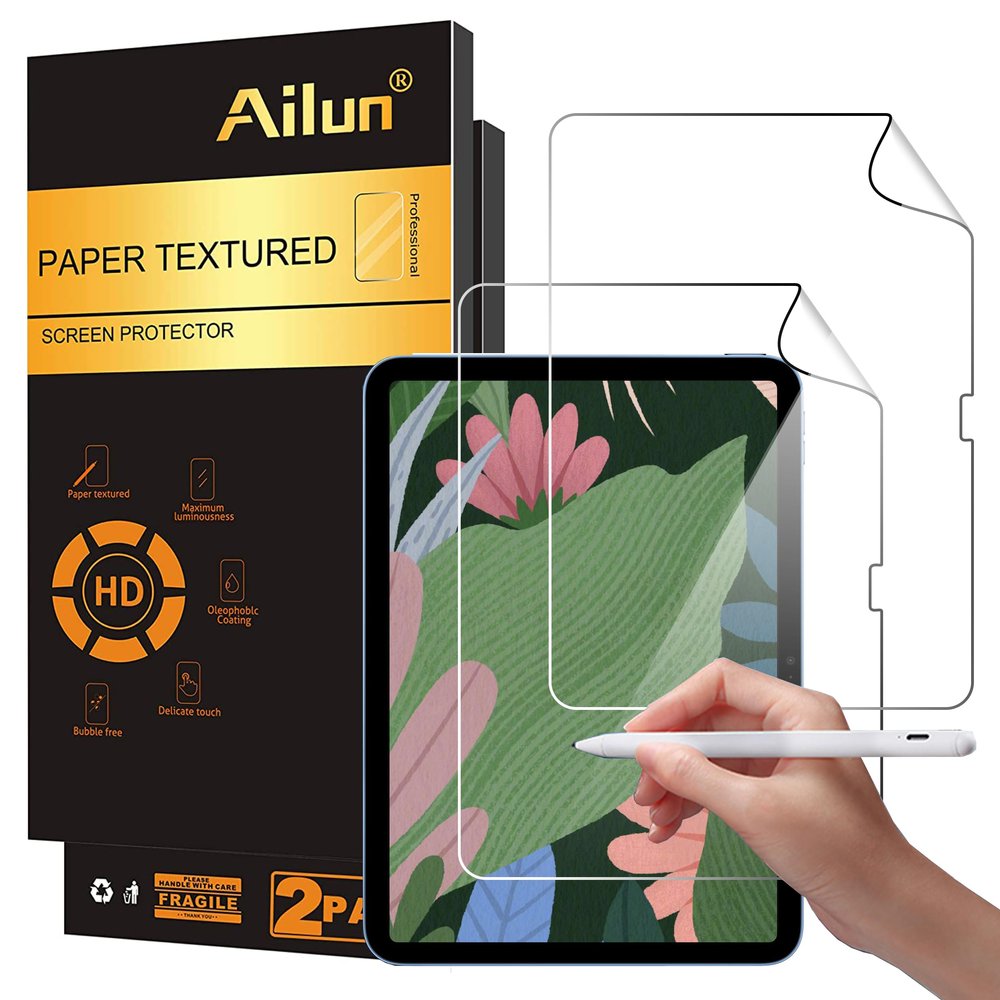 Ailun Paper Textured Screen Protector for iPad 11th A16 2025 [11 Inch]/10th Generation 2022[10.9 Inch] 2 Pack Draw and Sketch Like on Papertouch Anti Glare Less Reflection [Not for iPad Air 10.9 Inch]