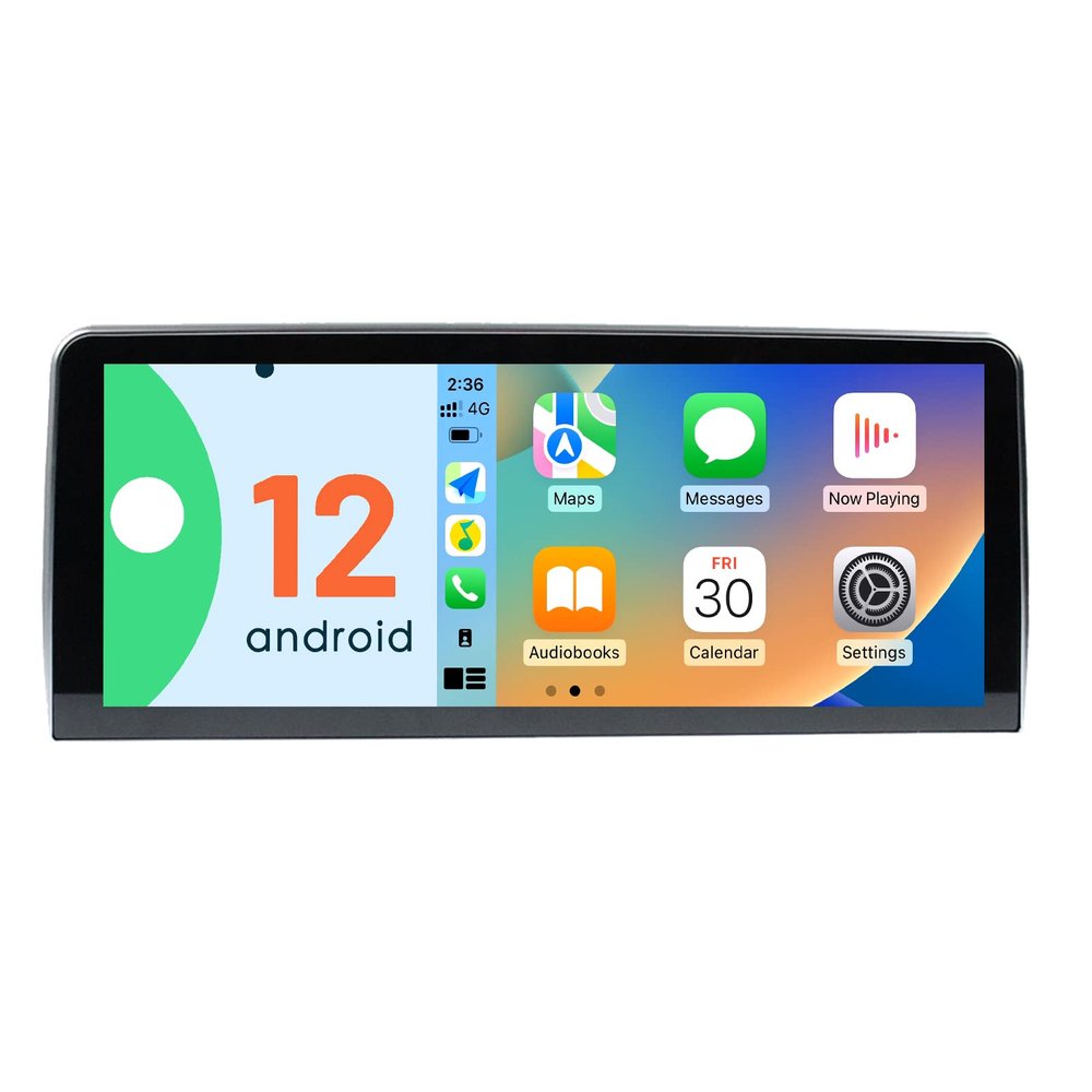 ZWNAV 12.3 Inch Qualcomm Android 12 Car Radio Upgrade for BMW 3 Series 5 Series E90 E60 2005-2008 CCC Stereo Replacement Touch Screen Carplay Android Auto Audio Multimedia Player GPS Navigation
