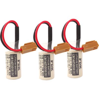 zoyfayl 3 Pack 3V CR14250SE PLC Replacement Battery for FDK CR14250SE(3V) with Brown Connector for 1747-BA Backup Power Supply (3 Pack)