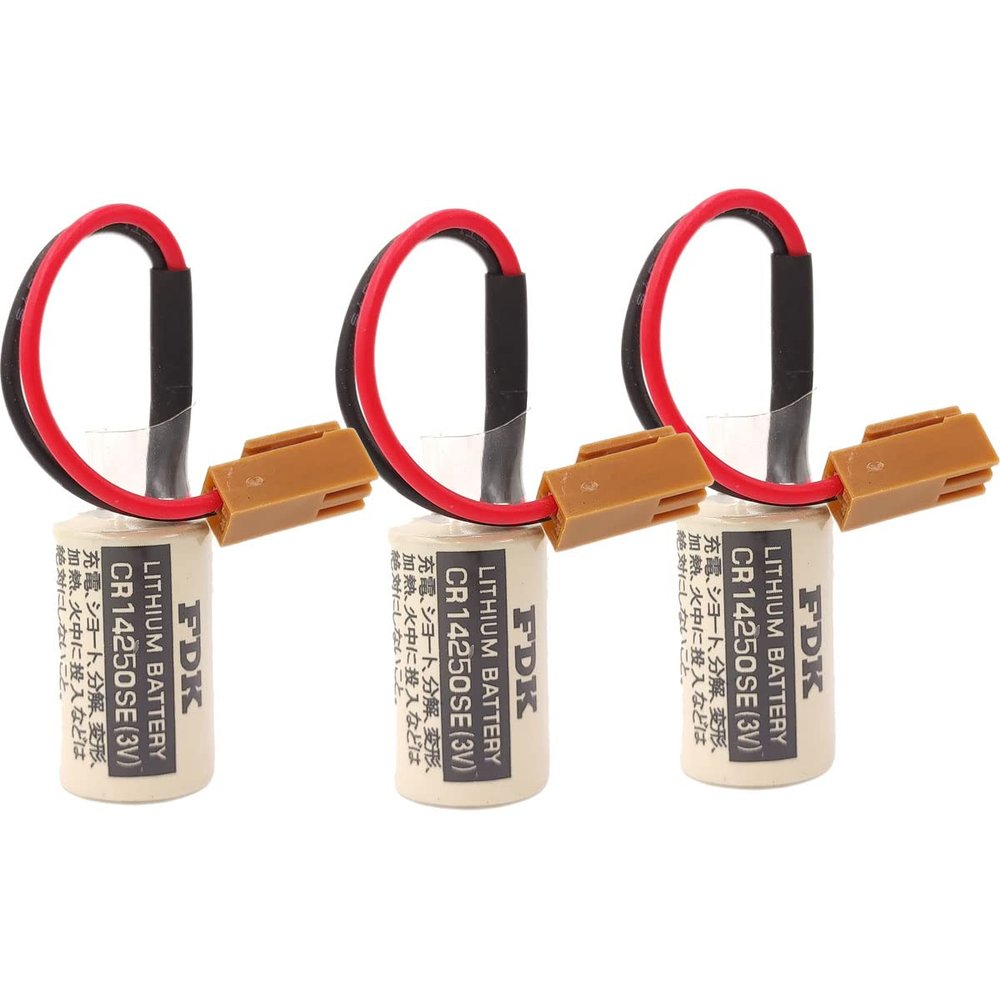 zoyfayl 3 Pack 3V CR14250SE PLC Replacement Battery for FDK CR14250SE(3V) with Brown Connector for 1747-BA Backup Power Supply (3 Pack)