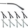 OPUGIT 8 Pairs Eyeglass Replacement Temples, Silicone Eyeglass End Tips Ear Sock Pieces Tube Sleeve for Thin Metal Eyeglass Legs,Black/Grey view 1