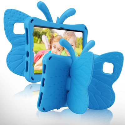 iPad 11th 10th Generation Case Kids,iPad 10 11 inch 2022 2025 A16 Butterfly Case with Kickstand Light EVA Full Boby Drop Protective Rugged Shockproof Kid-Proof Kids Tablet Cover for Girl Kid (Blue)