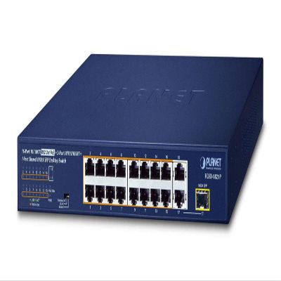 Planet 16-Port 10/100TX 802.3at PoE + 2-Port 10/100/1000T +, W126160943 (+ 2-Port 10/100/1000T + 1-Port Shared 1000X SFP Unmanaged Gigabit Ethernet Switch (185W PoE Budget,)