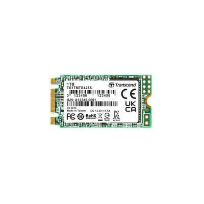 Transcend MTS425 M.2 2242 SATA III SSD 1TB, Up to 550MB/s, Compatible with Ultrabook, Laptop, PC, Desktop, 3D TLC NAND Flash Internal Solid State Drive, LDPC Error Correction, SLC Cache, B+M Key