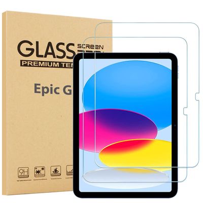 [2-Pack] EpicGadget Glass Screen Protector for iPad 10th Generation 10.9 Inch (2022 Released) - Tempered Glass Film/High Definition / 9H Hardness