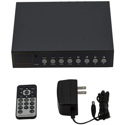 4CH Video Quad Multiplexer with Loopout, Remote Control and Free 1 Amp Power Adapter for CCTV Surveillance System and Home Secruity