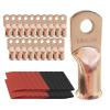 10pcs 2/0 AWG-5/16 Ring Battery Lugs, Copper Lugs, Battery Cable Ends, Tubular Ring Terminals, Crimp Wire Ring Lugs, Battery Terminal Connectors with Heat Shrink Tubing (10, 2/0 Awg - 5/16" (M8) Ring) view 1