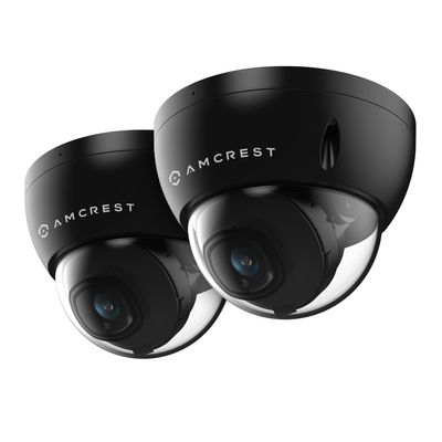 Amcrest 2-Pack 5MP POE Camera, Outdoor Vandal Dome Security POE IP Camera, 5-Megapixel, 98ft NightVision, 2.8mm Lens, IP67, IK10 Resistance, MicroSD 256GB (Sold Separately) (IP5M-D1188EB-AI-V3)
