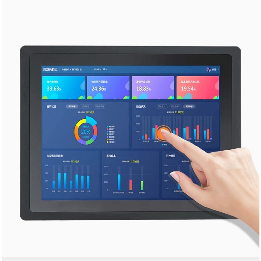 19 Inch Capacitive Touch Embedded Industrial Panel PC Win10 Pro (4GB RAM 256GB SSD, Core i5-3337U)