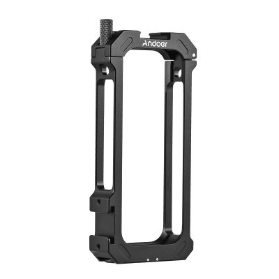 Andoer Sports Camera Video Cage Aluminum Alloy with Dual Cold Shoe Mounts Metal Protective Frame Camera Cage Vlog Accessories Replacement for X3