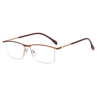 laureles Men Blue Light Blocking Reading Glasses Women Metal Small Half Frame Busniess Computer Eyewear (C1, 2.50 Magnification)