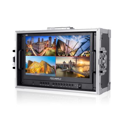 FEELWORLD ATEM156-CO 15.6 Inch Portable Broadcast Direction Monitor 1920 x 1080 Full HD Live Streaming Camera Monitor with 4 HDMI Output Inputs for Breath Mini Video Switcher Mixer