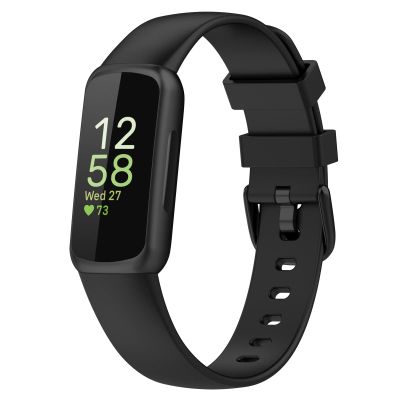 TopPerfekt Bands Compatible with Fitbit Inspire 3, Adjustable Soft Silicone Accessories Sport Strap for Women Men Bands Black Large