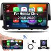 Android 13 Car Stereo Radio for Honda Civic 2016 2017 2018 2019 2020 with Wireless CarPlay Android Auto 1G+32G 9 Inch Touchscreen Bluetooth GPS Navigation WiFi HiFi FM Backup Camera MIC view 1