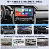 Android 13 Car Stereo Radio for Honda Civic 2016 2017 2018 2019 2020 with Wireless CarPlay Android Auto 1G+32G 9 Inch Touchscreen Bluetooth GPS Navigation WiFi HiFi FM Backup Camera MIC view 2
